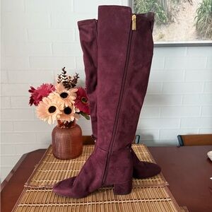Michael Kors Burgundy Over the Knee Boots